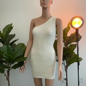 Princess Polly White Asymmetrical One-Shoulder Bodycon Dress